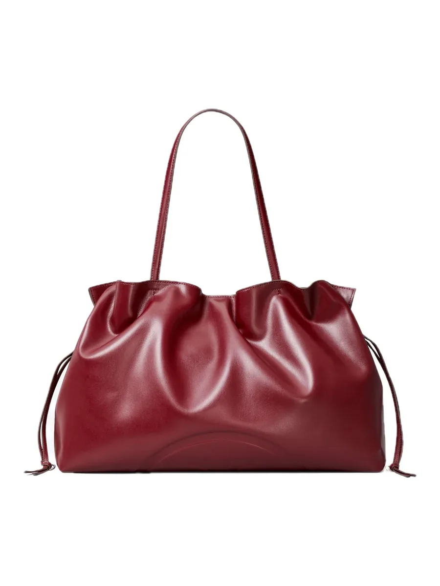 Merlot Drawstring Tote Bag, front view
