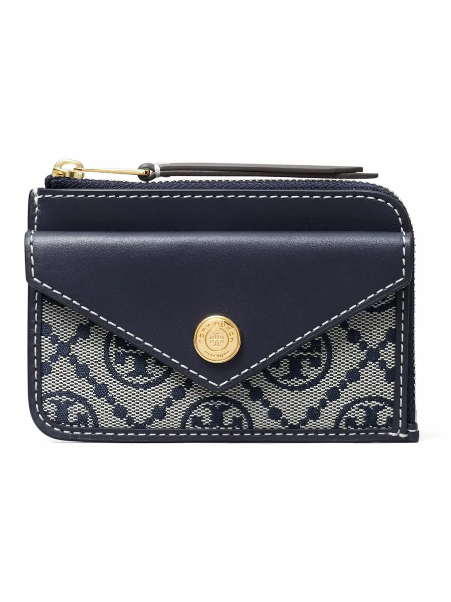 Navy Cotton Card Case, front view