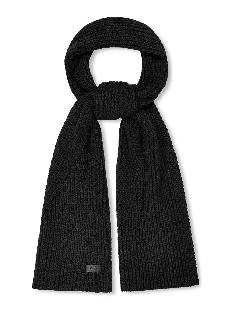Black Wool Scarf, front view