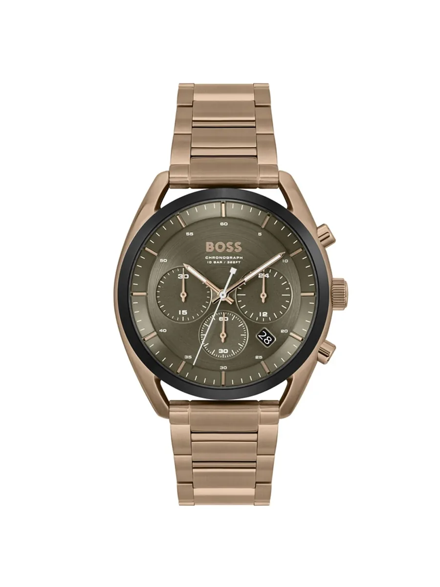 Beige And Gold-tone 44mm Chronograph Watch, front view