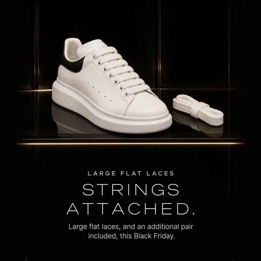Strings attached: large flat laces and an additional pair included, this Black Friday.