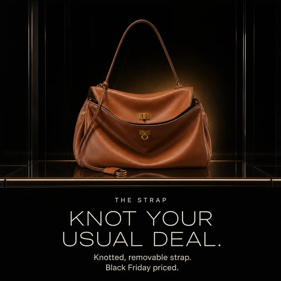Knot your usual deal: the Rodeo's removable knotted shoulder strap, Black Friday priced.