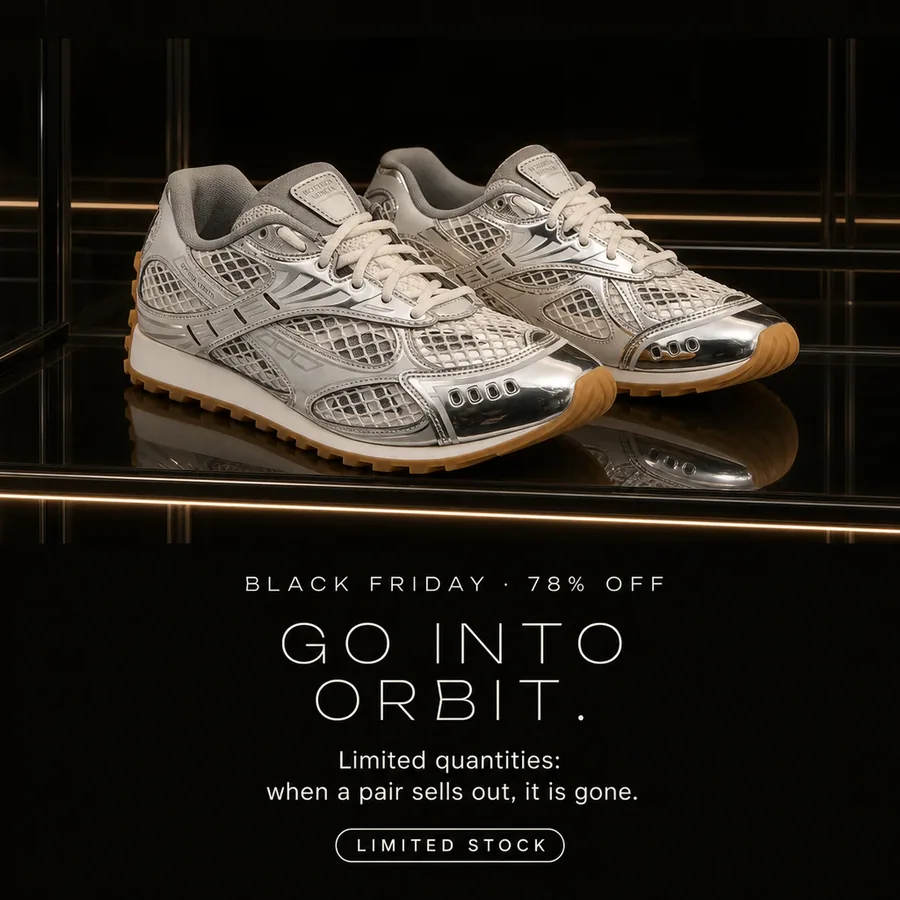 Black Friday, 78% off: go into orbit. Limited quantities: when a pair sells out, it is gone.
