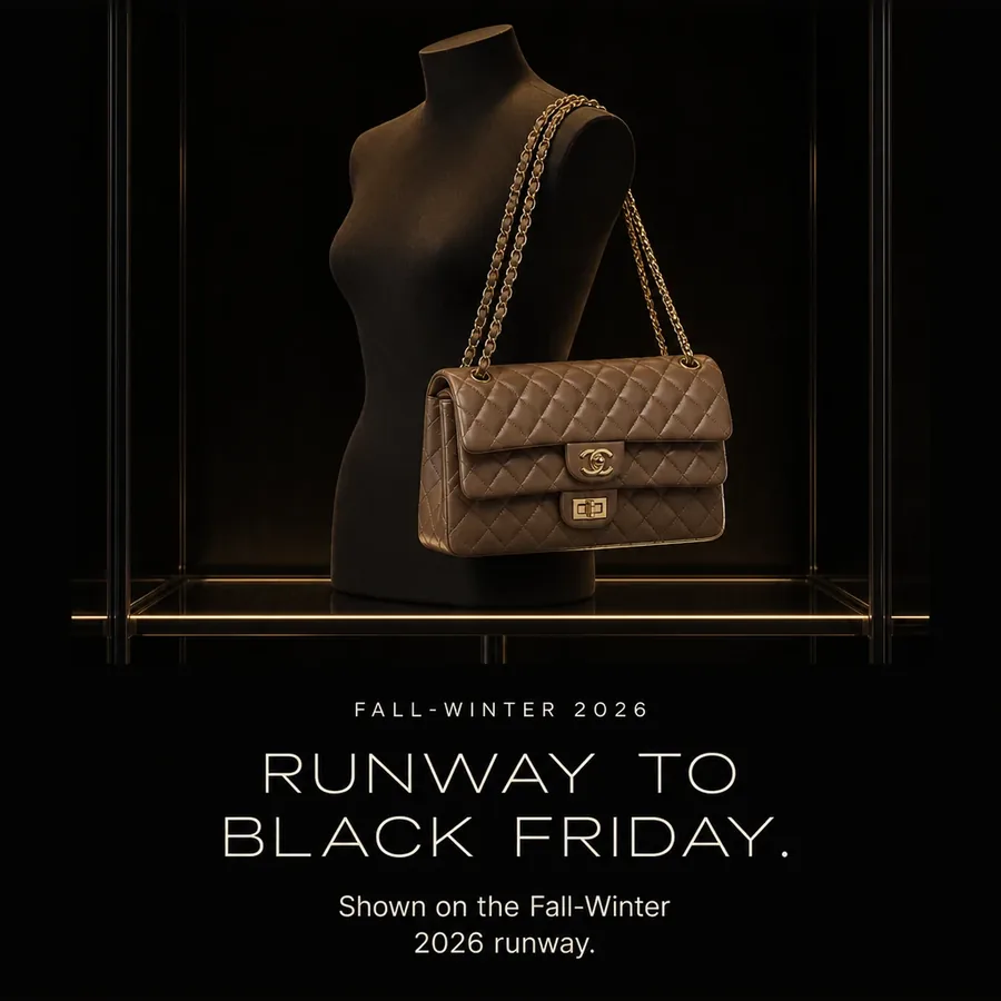 Runway to Black Friday: the Chanel Flap Bag in brown, shown on the Fall-Winter 2026 runway.