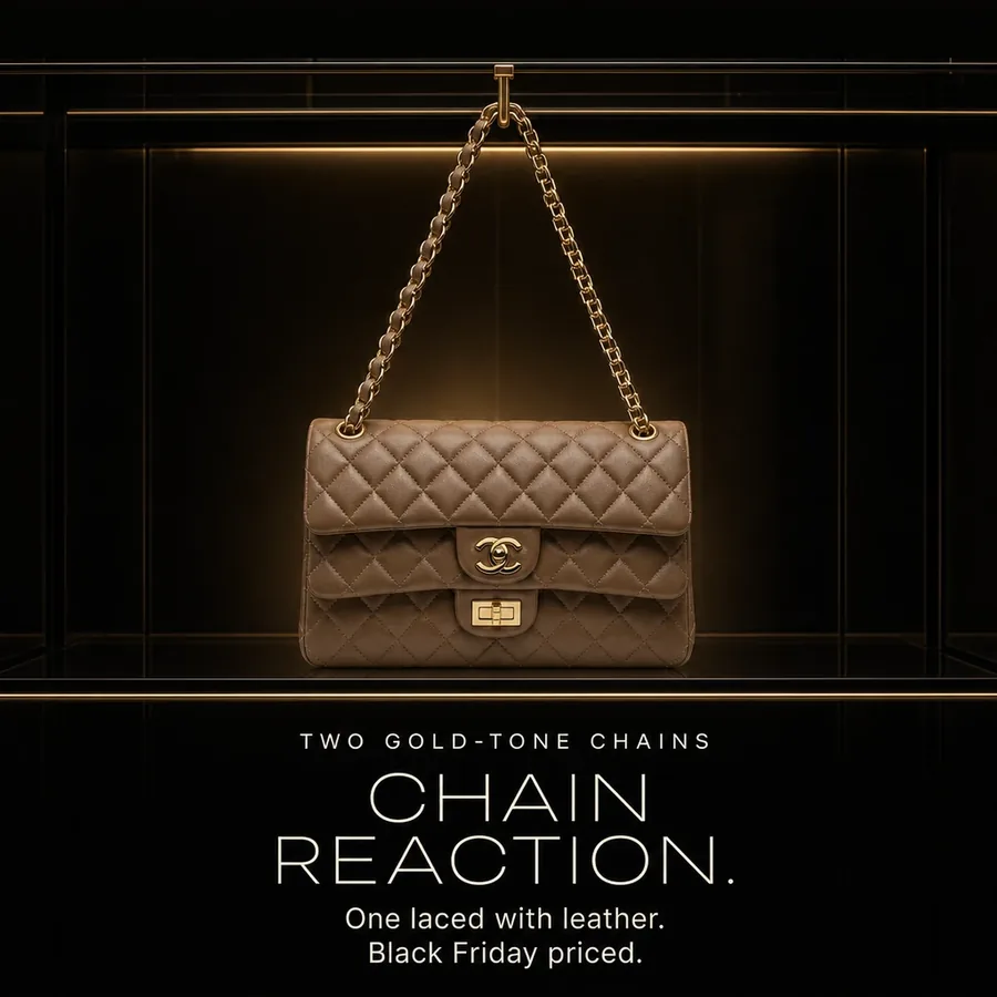 Chain reaction: two gold-tone chains, one laced with leather, Black Friday priced.