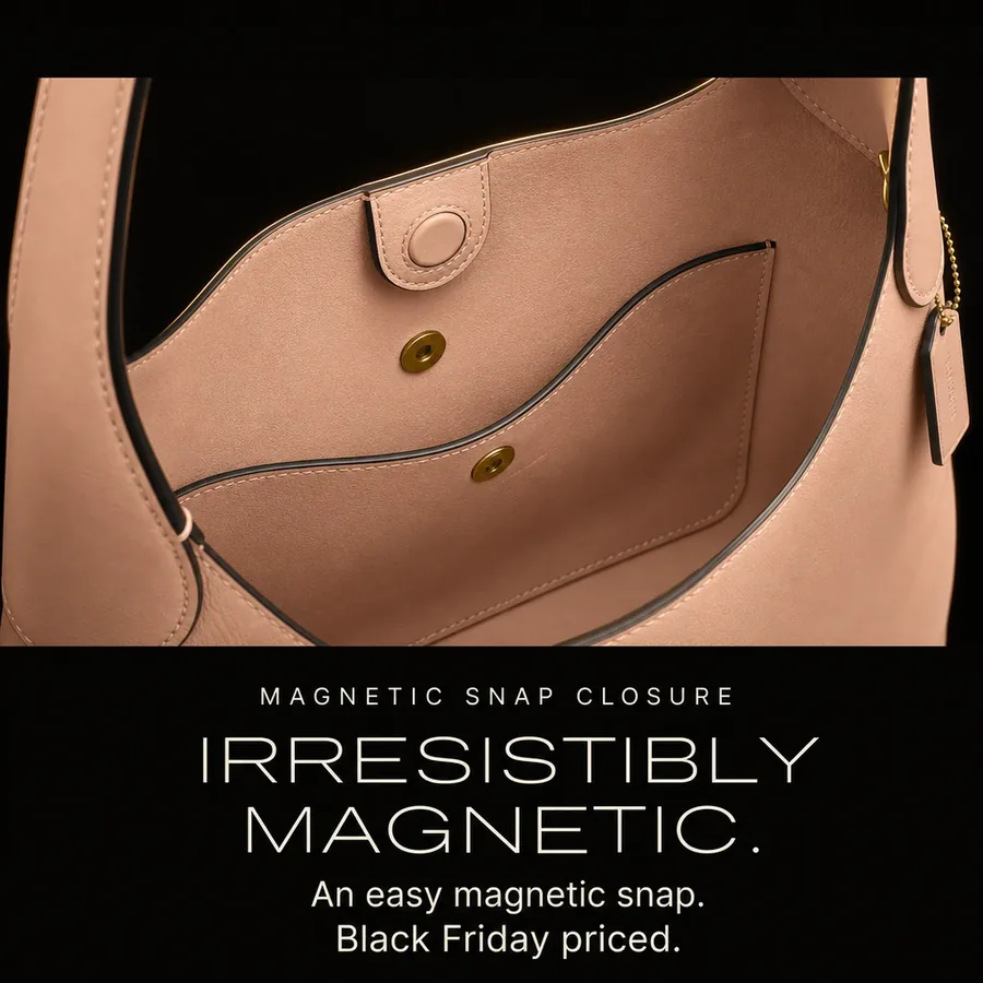 Irresistibly magnetic: an easy magnetic snap closure inside the cream Brooklyn 28, Black Friday priced.