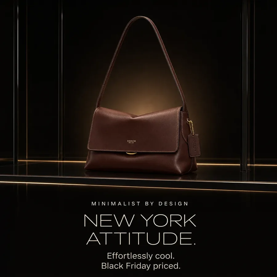 New York attitude: the minimalist Chelsea Shoulder Bag 30 in Maple, effortlessly cool and Black Friday priced.