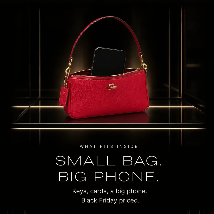 Small bag, big phone: room for your keys, a card case and a large phone, Black Friday priced.