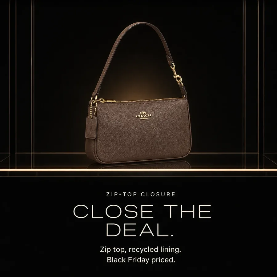 Close the deal: a zip-top closure and a recycled polyester lining, Black Friday priced.