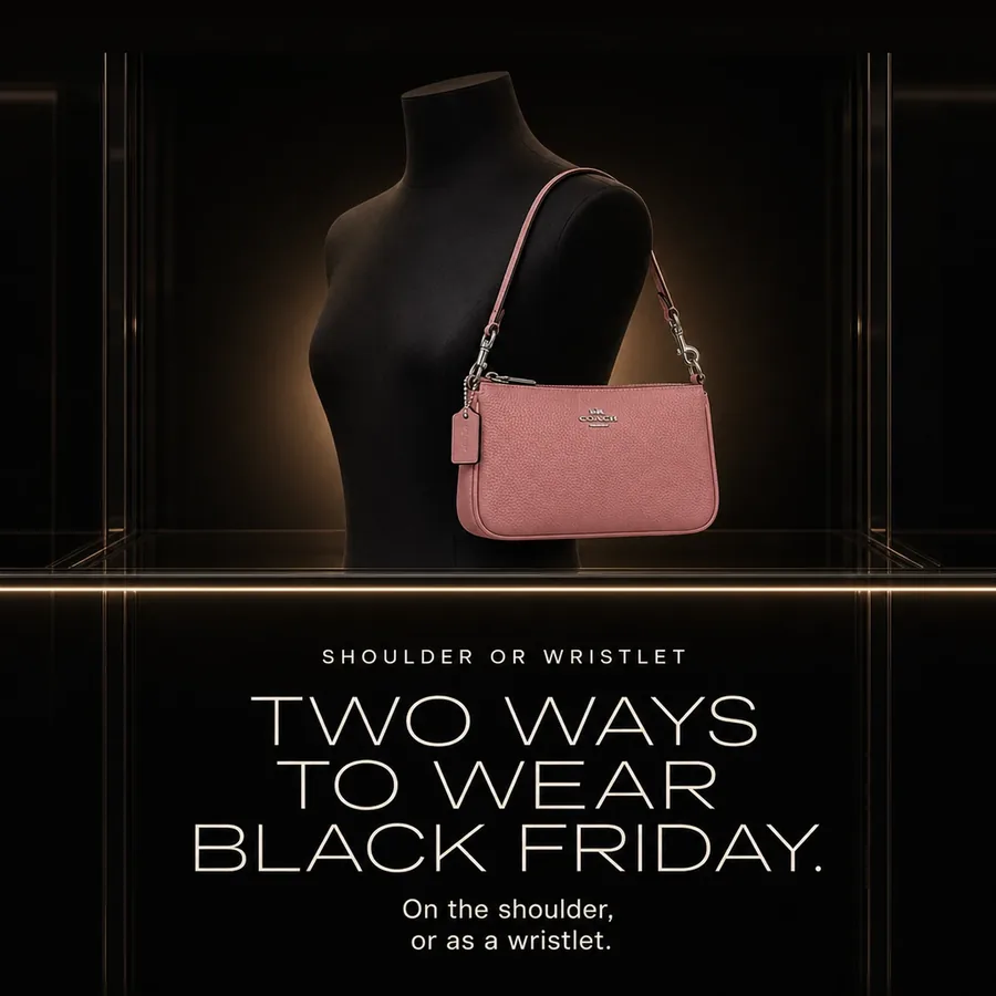 Two ways to wear Black Friday: the Nolita 19 on the shoulder or carried as a wristlet.