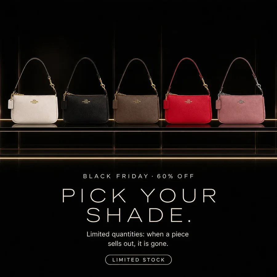 Black Friday, 60% off: pick your shade of the Nolita 19. Limited quantities: when a piece sells out, it is gone.