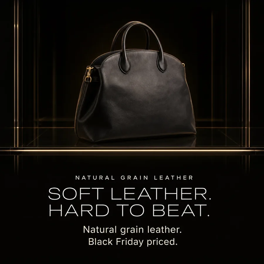 Soft leather, hard to beat: natural grain leather with a soft feel, Black Friday priced.