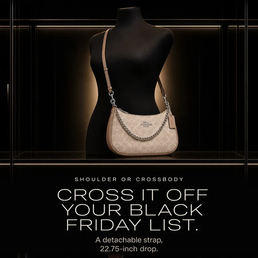 Cross it off your Black Friday list: worn crossbody on the detachable strap with a 22.75-inch drop.