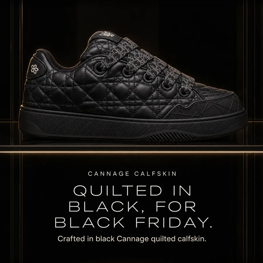 Quilted in black, for Black Friday: the B9S Skater is crafted in black Cannage quilted calfskin.