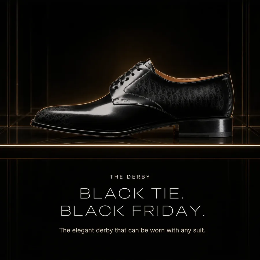 The derby: black tie, Black Friday. The elegant Dior derby that can be worn with any suit.