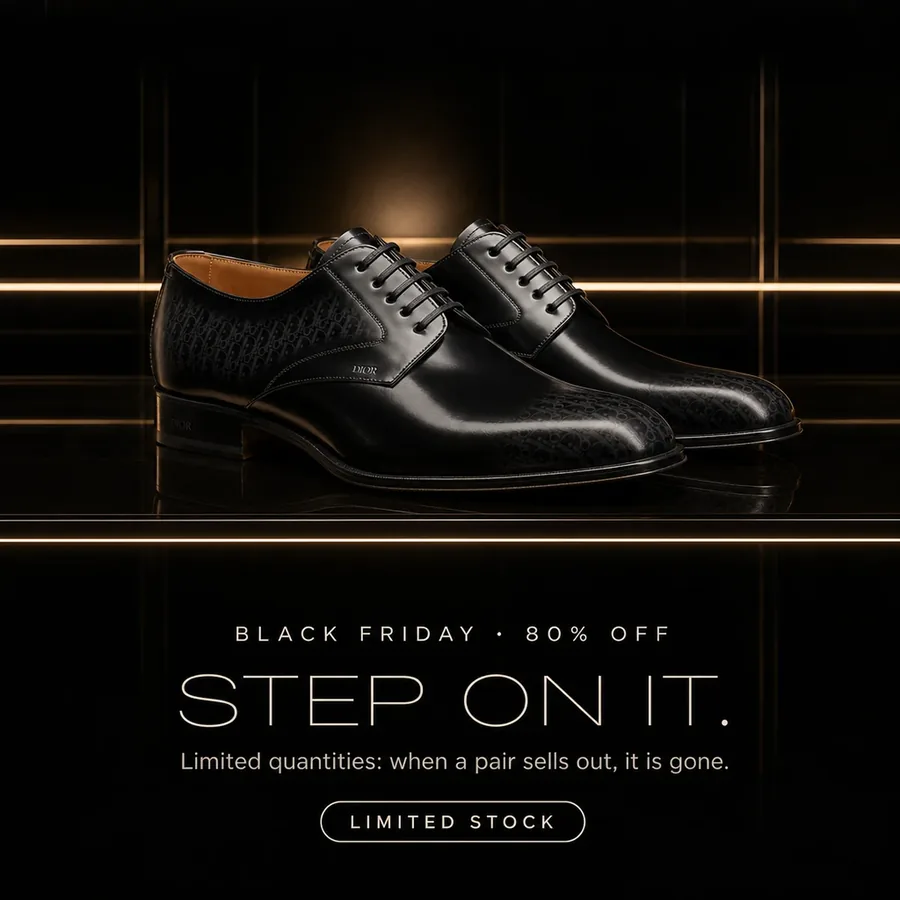 Black Friday, 80% off: step on it. Limited quantities: when a pair sells out, it is gone.