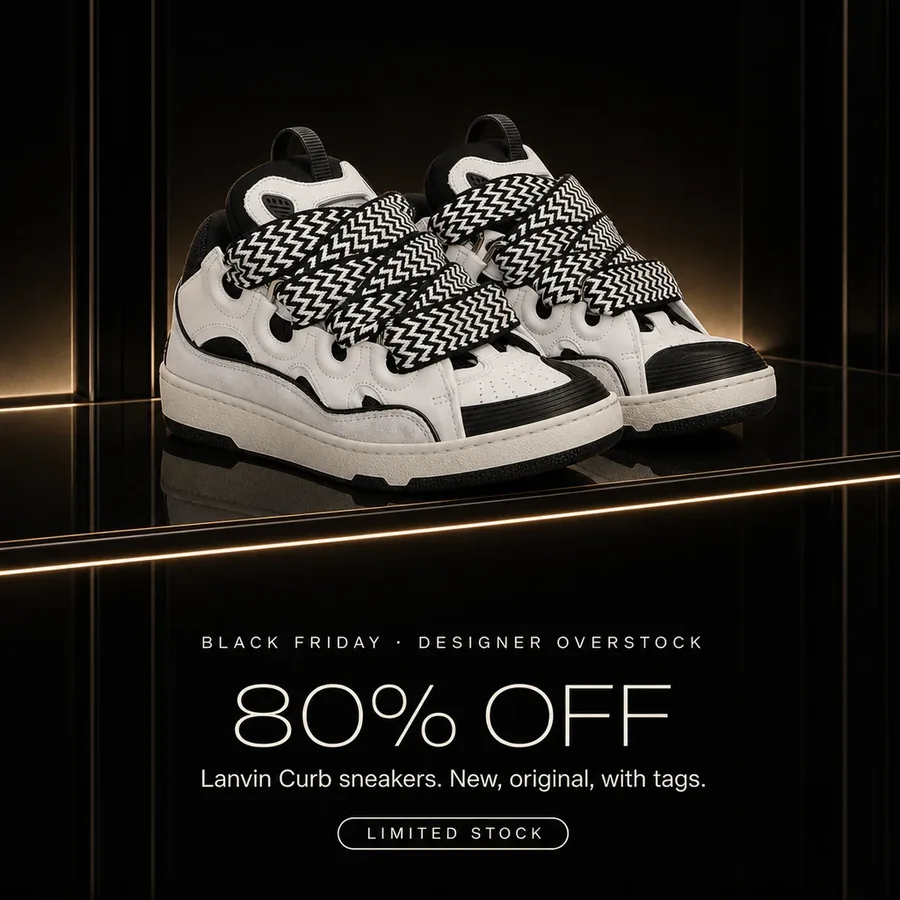 Black Friday, designer overstock: 80% off the Lanvin Curb sneakers, new, original, with tags. Limited stock.
