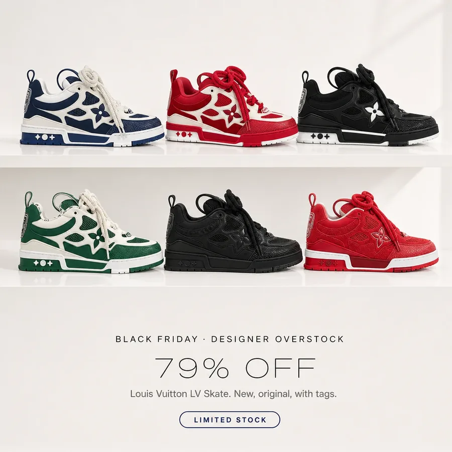 Black Friday, designer overstock: 79% off the Louis Vuitton LV Skate, new, original, with tags.