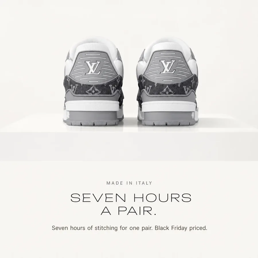 Seven hours a pair: made in Italy, with seven hours of stitching for one pair. Black Friday priced.