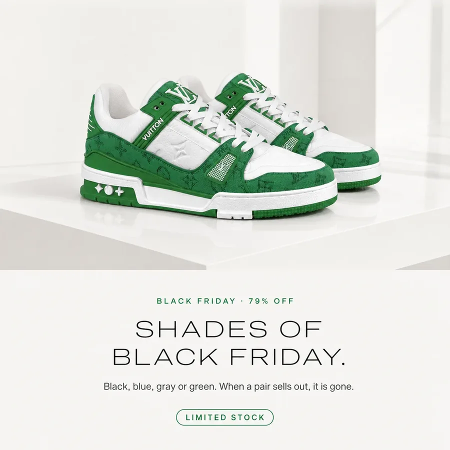 Black Friday, 79% off: shades of Black Friday in black, blue, gray or green. When a pair sells out, it is gone.