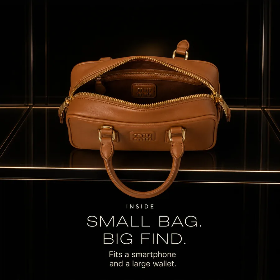 Small bag, big find: it fits a smartphone and a large wallet.