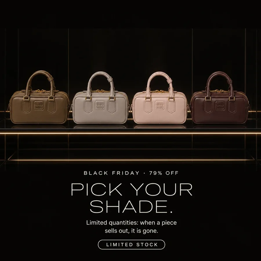 Black Friday, 79% off: pick your shade. Limited quantities: when a piece sells out, it is gone.