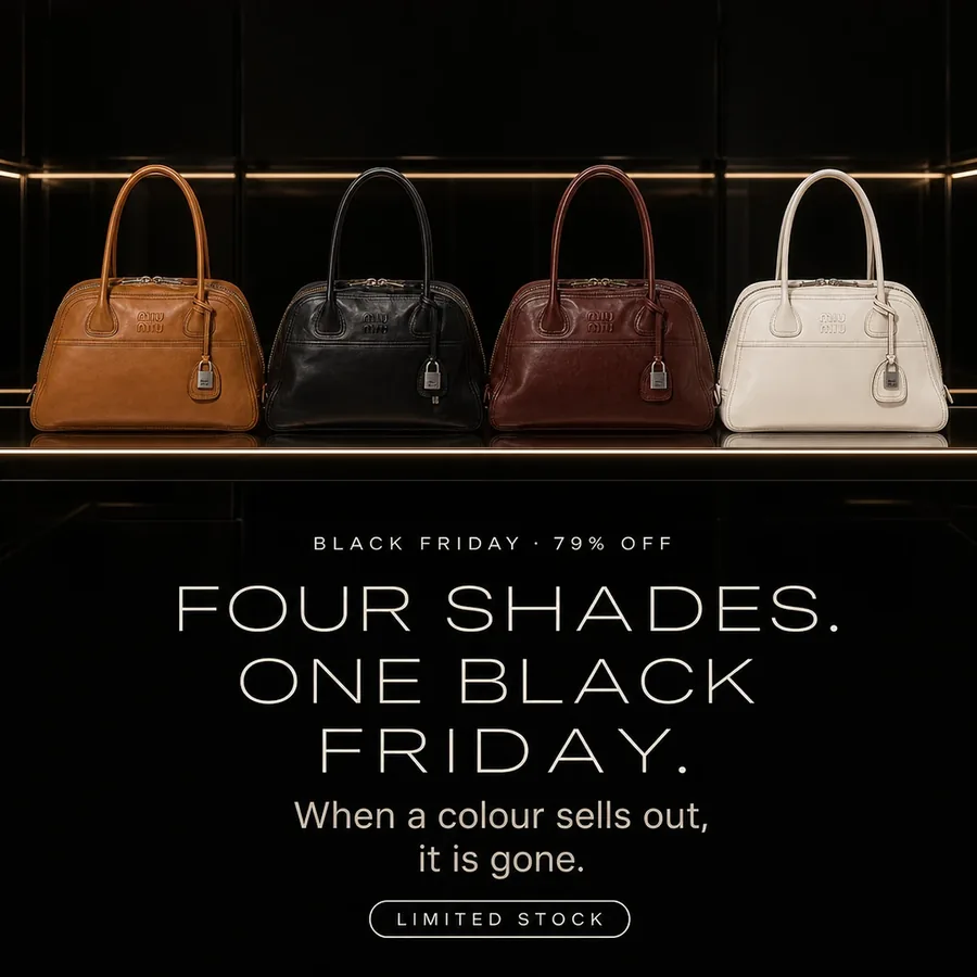 Black Friday, 79% off: four shades, one Black Friday. When a colour sells out, it is gone.