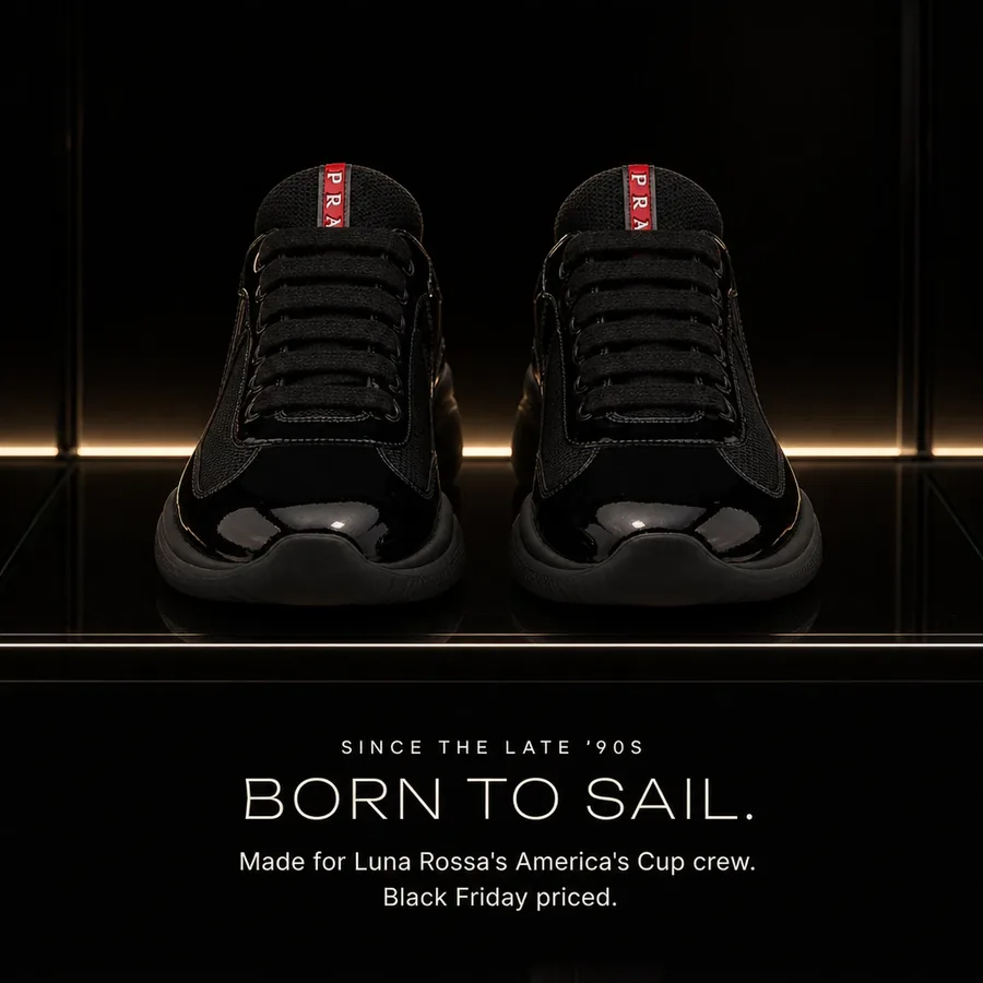 Born to sail: made in the late '90s for Luna Rossa's America's Cup sailing team. Black Friday priced.