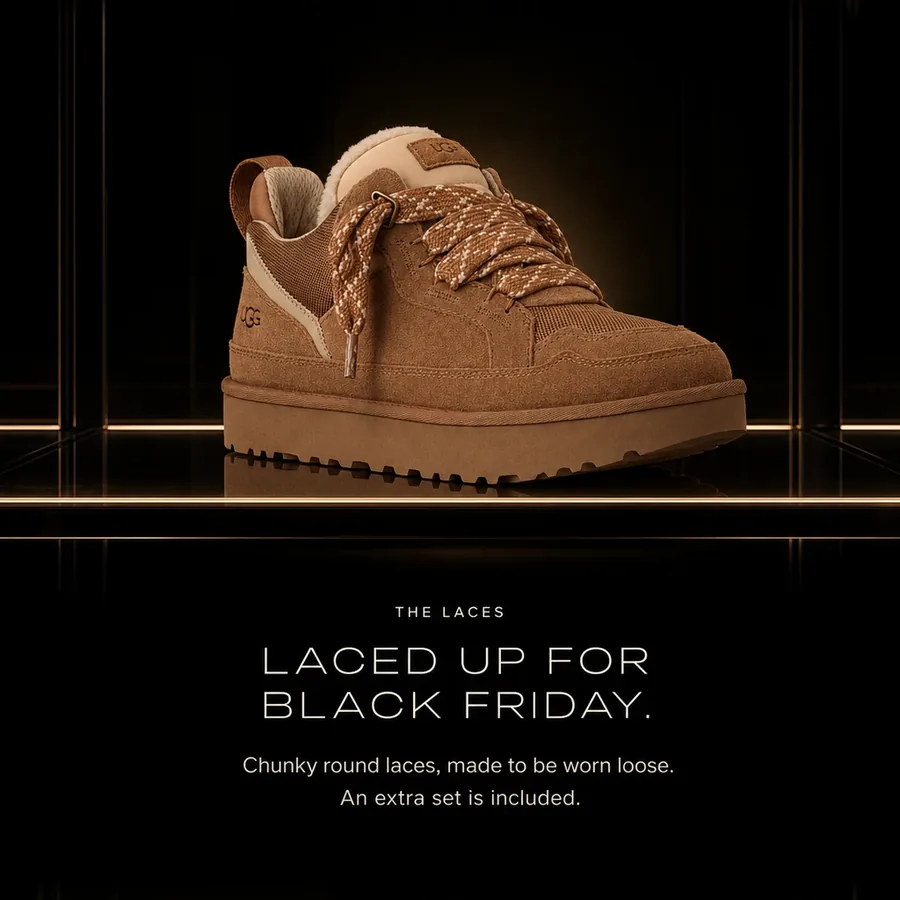 Laced up for Black Friday: chunky round laces made to be worn loose, with an extra set of laces included.
